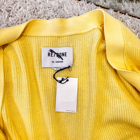 NEW! Re/Done cardigan 90’s oversized cardigan yellow 100% cotton … - Picture 11 of 11